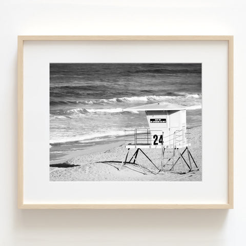 California Lifeguard Tower Monochrome Print - WCoast05
