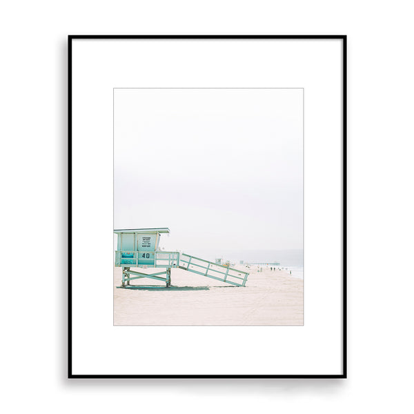 Lifeguard Tower on California Coast Print - WCoast08