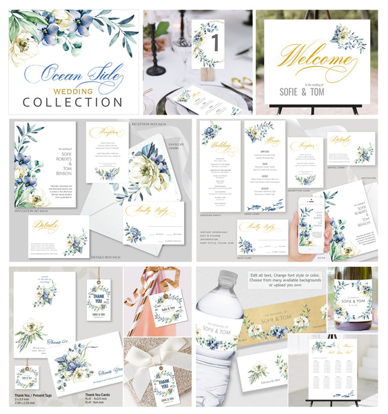 Wedding Collection 47 Templates,  Ocean Side Design - WED18
