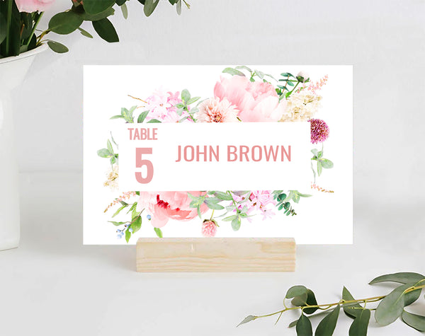 Baby Shower Place / Seating Card Template, Etheral Rose Design - BABY01
