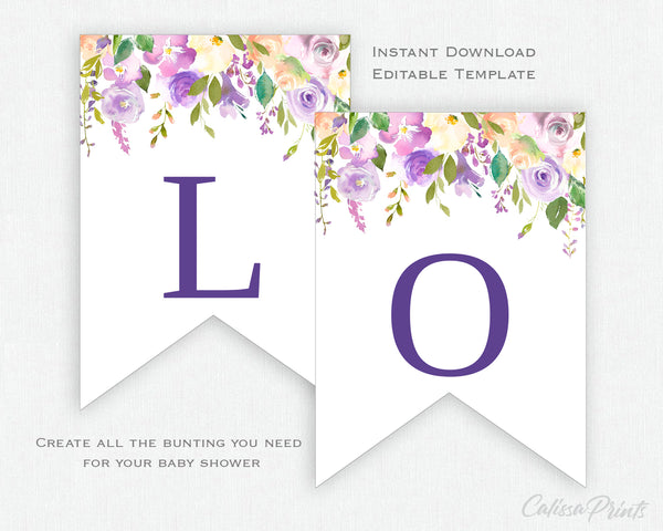 Baby Shower Party - 30 Editable Template Bundle - Lavender Creme Design, BABY02 - CalissaPrints