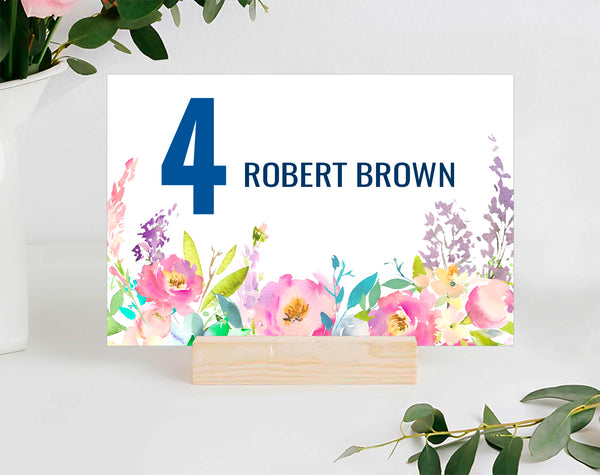 Baby Shower Place / Seating Card Template, Boho Floral Design - BABY04