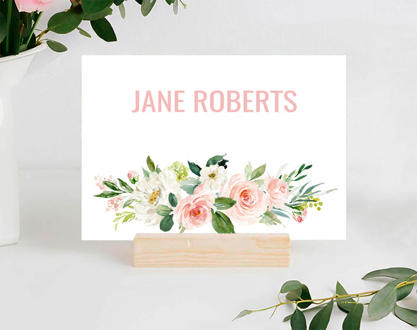 Baby Shower Place / Seating Card Template, Blush Pink Design - BABY09