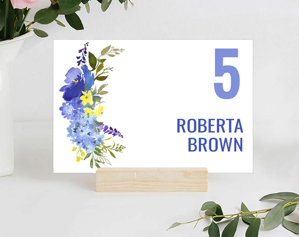 Baby Shower Place / Seating Card Template, Blue Meadow Design - BABY10