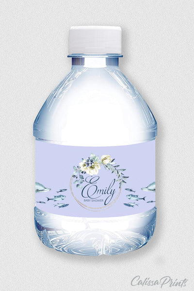 Baby Shower Water Bottle Label Template, Nautica Design - Baby15