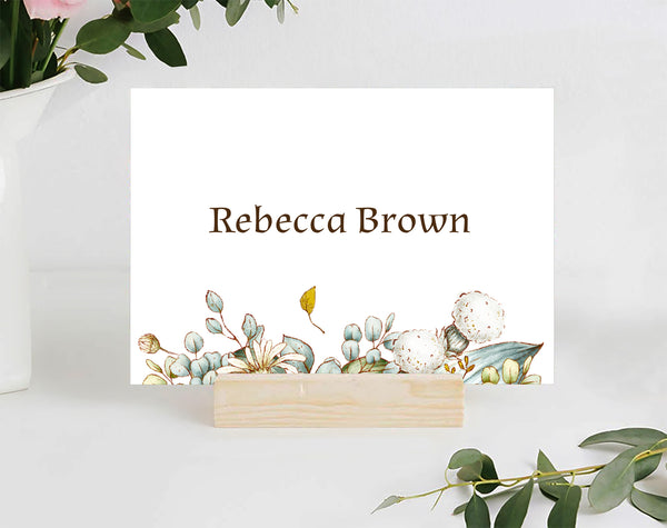 Baby Shower Place / Seating Card Template, Rustic Garden Design - BABY24