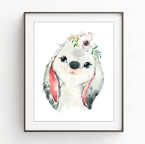 Cute Bunny Farm Animal Nursery Print - CalissaPrints