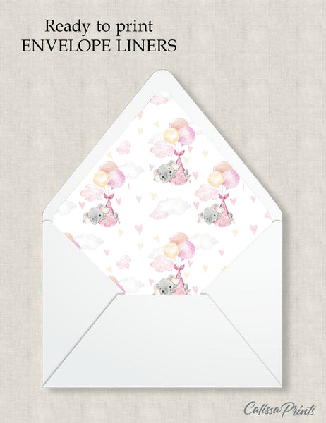 Party Favor Envelope Liner, Pink Baby Girl Design, 10 Sizes, EL16 - CalissaPrints