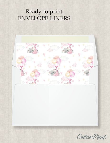 Party Favor Envelope Liner, Pink Baby Girl Design, 10 Sizes, EL16 - CalissaPrints