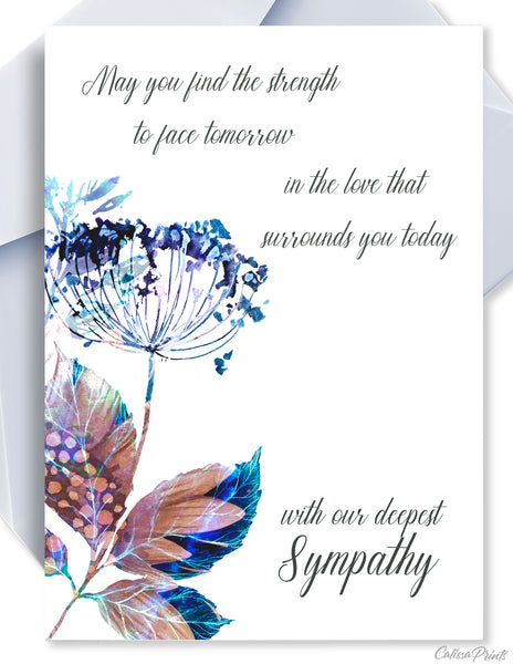Botanical Printable Sympathy Card, Symp002 - CalissaPrints