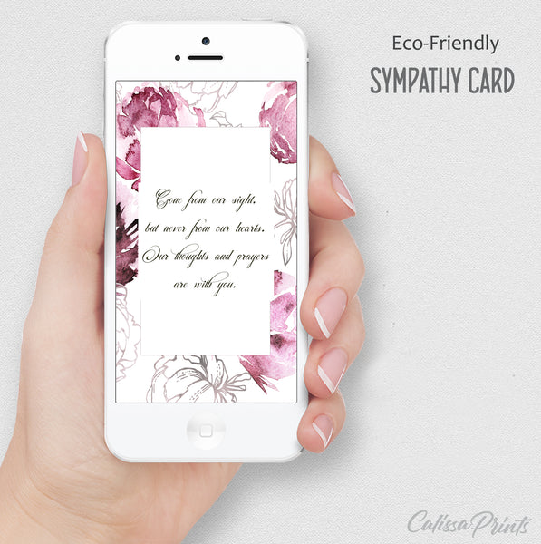 Sympathy Card Plum Silver Design, Symp007