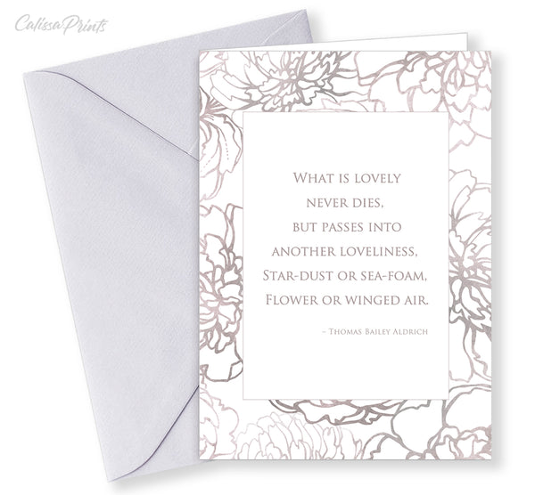 Sympathy Card Silver Flower Design, Symp011