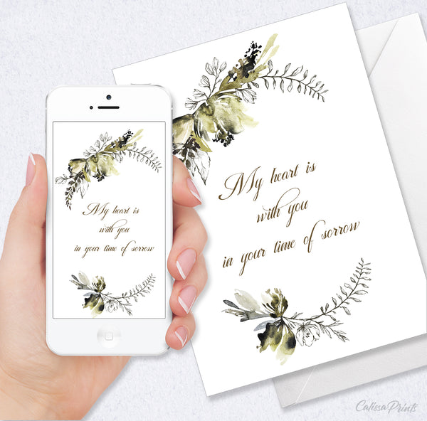 Sympathy Card Autumn Floral Design, Symp017