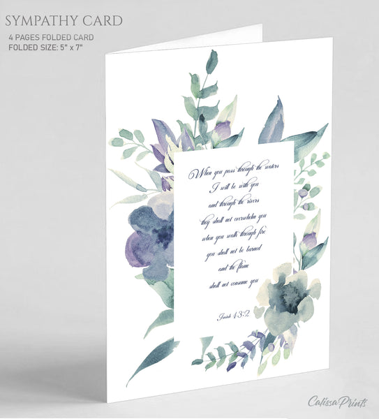 Sympathy Card, Mountain Blue Design - Symp018