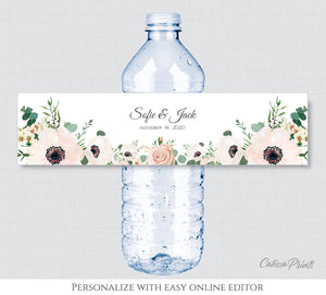 Wedding Party Add-On Water Bottle Label Template, Amelia Collection - WED02