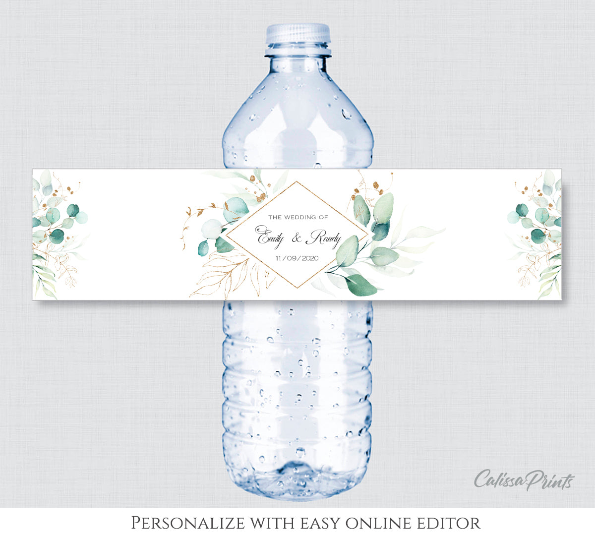 Wedding Party Add-On Water Bottle Label Template, SOFIE Collection - WED03