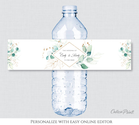 Wedding Party Add-On Water Bottle Label Template, SOFIE Collection - WED03